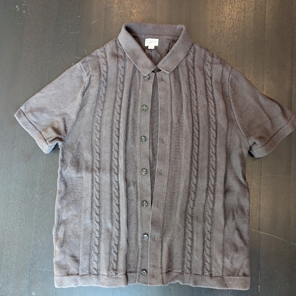 J Crew cable knit polo